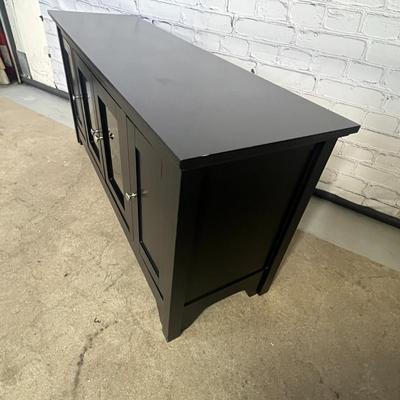 Black TV Stand with 2 glass doors