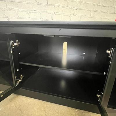 Black TV Stand with 2 glass doors