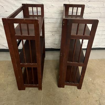 2 Set of Wooden Stackable/Folding Bookshelves