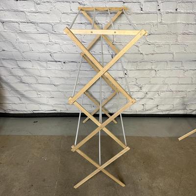 White & Beige 3-Tier Clothes Drying Rack Set of 2