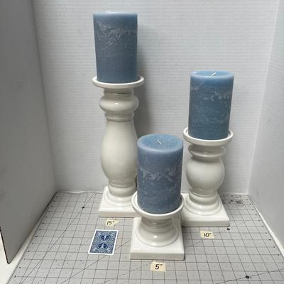 3 Pillar candle holder With Candles