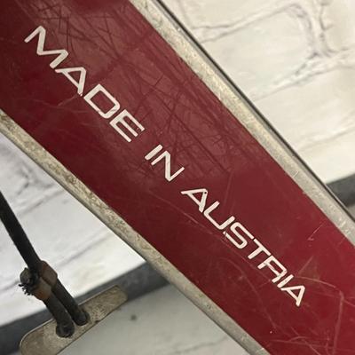 VINTAGE AVANTI RED SKIS WITH POLES