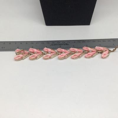 Vintage pink seashells bracelet