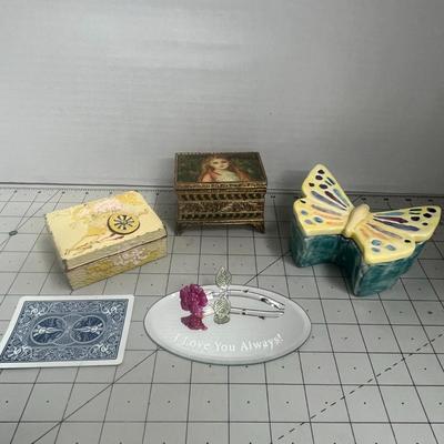 3 Unique Designed Gift Box, Rose & Plate