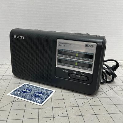 Sony ICF38 Portable AM/FM Radio
