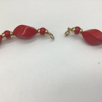 Vintage red with gold necklace