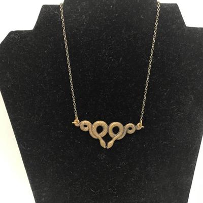 Vintage gold double snake necklace