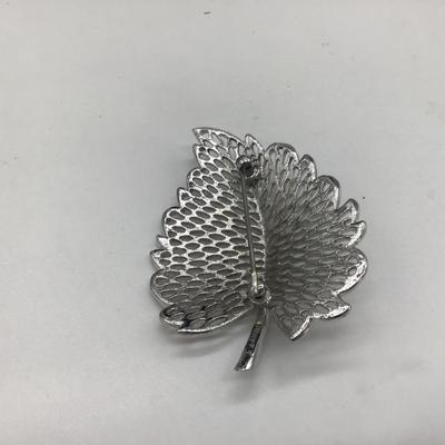 Silver Monet leaf pin