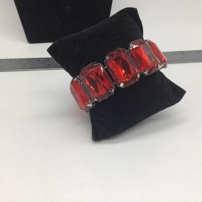 Faux red gems bracelet