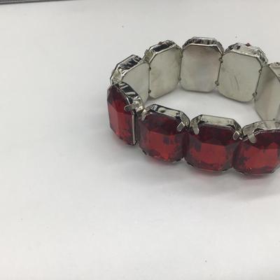 Faux red gems bracelet