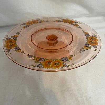 Pink Glass Cake Plates and More (LR-MK)