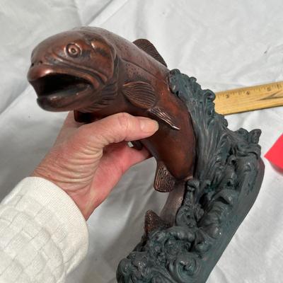 Bronze looking fish sculpture