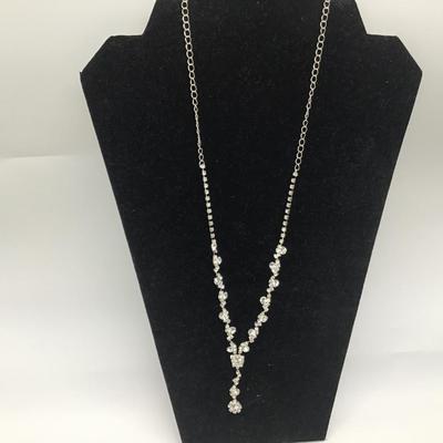 Faux Rhinestone necklace and earrings set