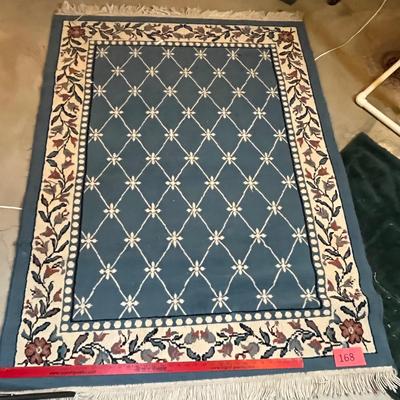 Blue & floral area rug