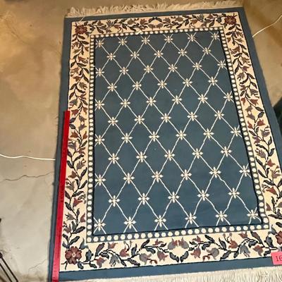 Blue & floral area rug
