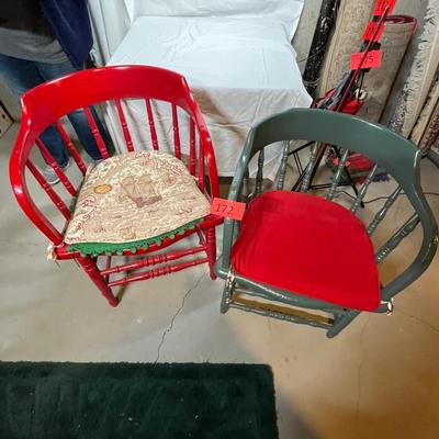 2 Red & Green Chairs