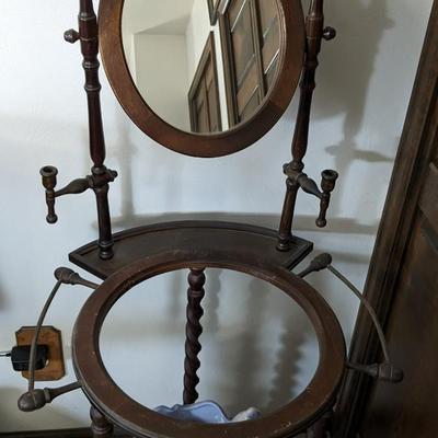 Antique Oak Barley Twist Wash Stand with Pitcher and Basin