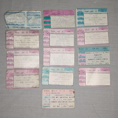 Early 1990's Rock Concert Ticket Stubs