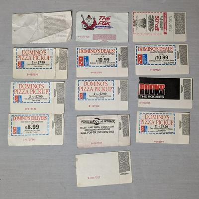 Early 1990's Rock Concert Ticket Stubs