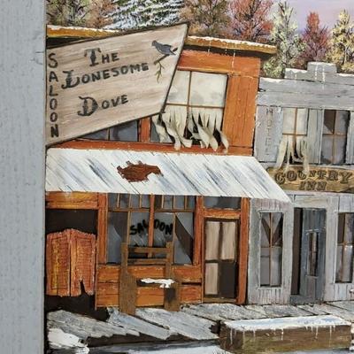 Audra Veatch 3D "Ghost Town" Mixed Media Framed Art