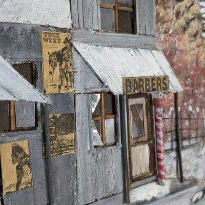 Audra Veatch 3D "Ghost Town" Mixed Media Framed Art