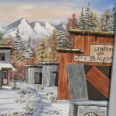 Audra Veatch 3D "Ghost Town" Mixed Media Framed Art
