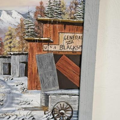 Audra Veatch 3D "Ghost Town" Mixed Media Framed Art