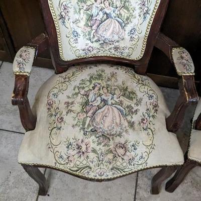 Courting Couple Antique Parlor Chairs
