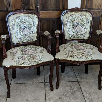 Courting Couple Antique Parlor Chairs