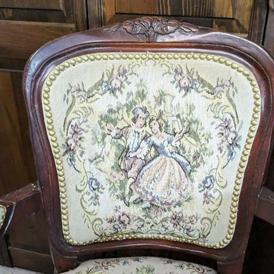 Courting Couple Antique Parlor Chairs