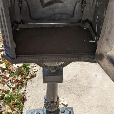 Vintage Cast Metal Victorian Style Freestanding Mailbox