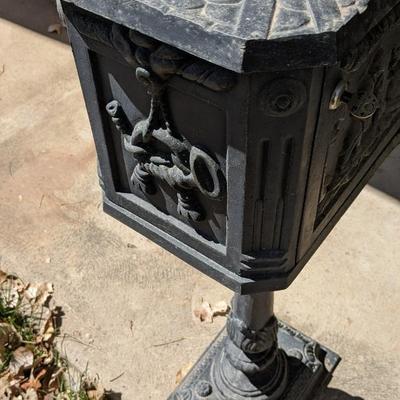 Vintage Cast Metal Victorian Style Freestanding Mailbox