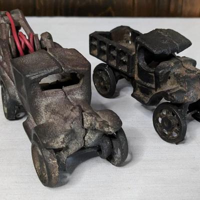Nylint Dragsters and Cast Iron Wrecker and Hauler