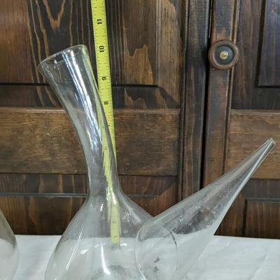 Pyrex 5340 Filtering Flask w/ Glass Wine Decanters