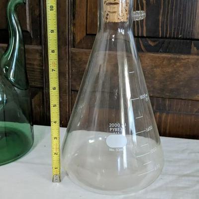 Pyrex 5340 Filtering Flask w/ Glass Wine Decanters