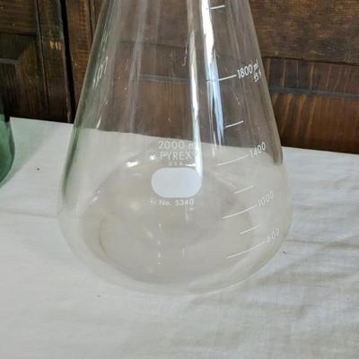 Pyrex 5340 Filtering Flask w/ Glass Wine Decanters