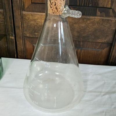 Pyrex 5340 Filtering Flask w/ Glass Wine Decanters