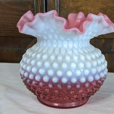 Hobnail and Swung Vase Art Glass