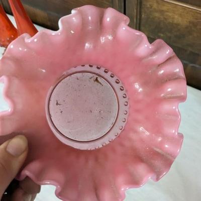 Hobnail and Swung Vase Art Glass