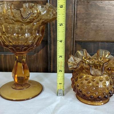 Hobnail and Swung Vase Art Glass