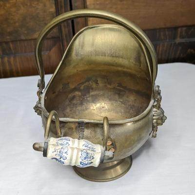 Union Pacific Brass and Copper Spittoon and Antique Coal Scuttle's