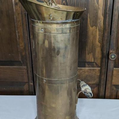Union Pacific Brass and Copper Spittoon and Antique Coal Scuttle's