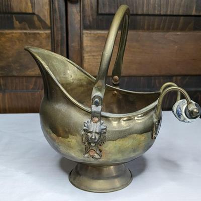 Union Pacific Brass and Copper Spittoon and Antique Coal Scuttle's