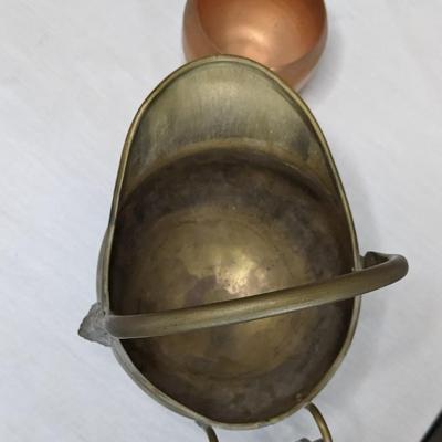 Union Pacific Brass and Copper Spittoon and Antique Coal Scuttle's