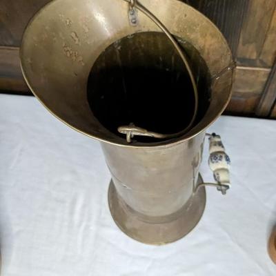 Union Pacific Brass and Copper Spittoon and Antique Coal Scuttle's