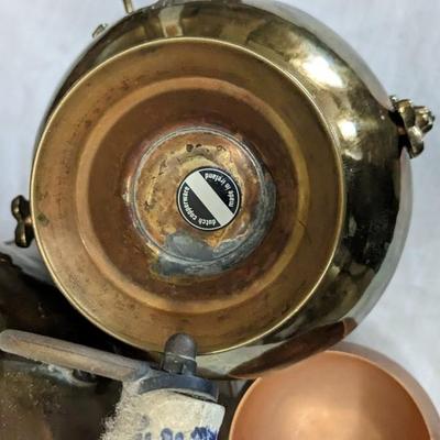 Union Pacific Brass and Copper Spittoon and Antique Coal Scuttle's