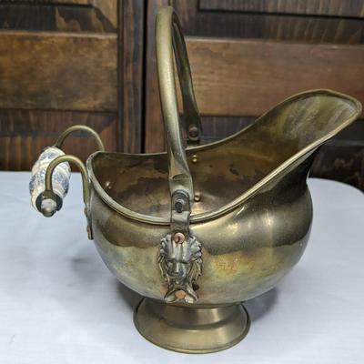 Union Pacific Brass and Copper Spittoon and Antique Coal Scuttle's