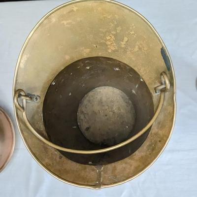 Union Pacific Brass and Copper Spittoon and Antique Coal Scuttle's