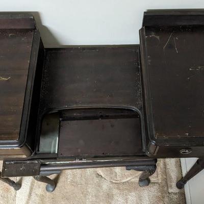 Antique Vanity with Stool and Mirror