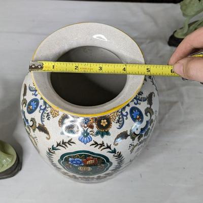 Faux Jade Statuettes and Vase
